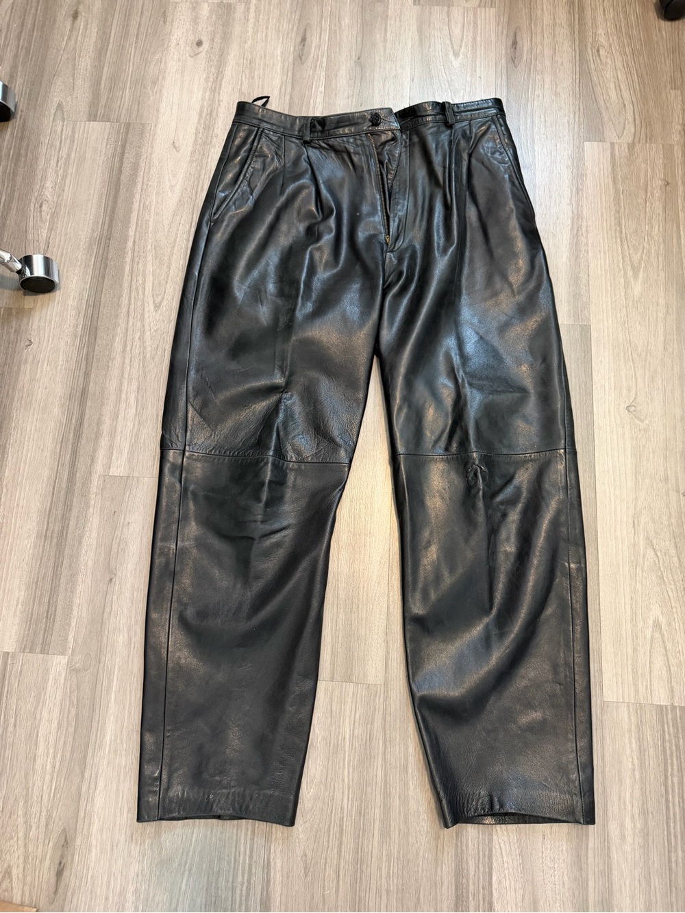 Men's Black Leather Pants